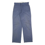 DICKIES Mens Cotton Blend Blue Regular Straight Trousers W28 L30 Workwear Zip