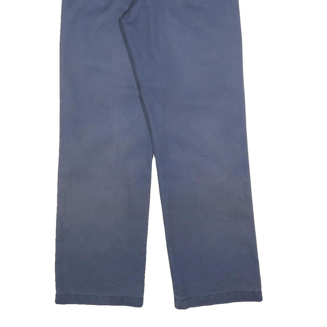 DICKIES Mens Cotton Blend Blue Regular Straight Trousers W28 L30 Workwear Zip