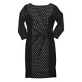 PHASE EIGHT Womens Black Silver Polka Dot Bodycon Woven Knee Length Dress UK 10