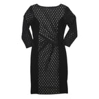 PHASE EIGHT Womens Black Silver Polka Dot Bodycon Woven Knee Length Dress UK 10