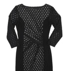 PHASE EIGHT Womens Black Silver Polka Dot Bodycon Woven Knee Length Dress UK 10