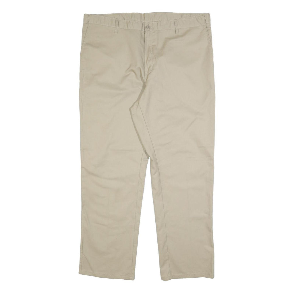DICKIES Mens Cotton Blend Beige Regular Straight Trousers W40 L32 Workwear