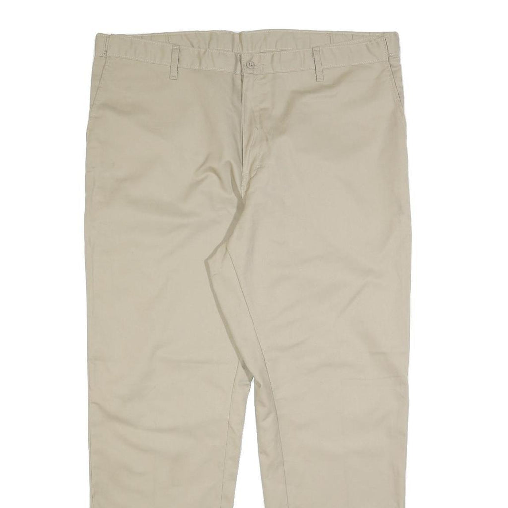 DICKIES Mens Cotton Blend Beige Regular Straight Trousers W40 L32 Workwear