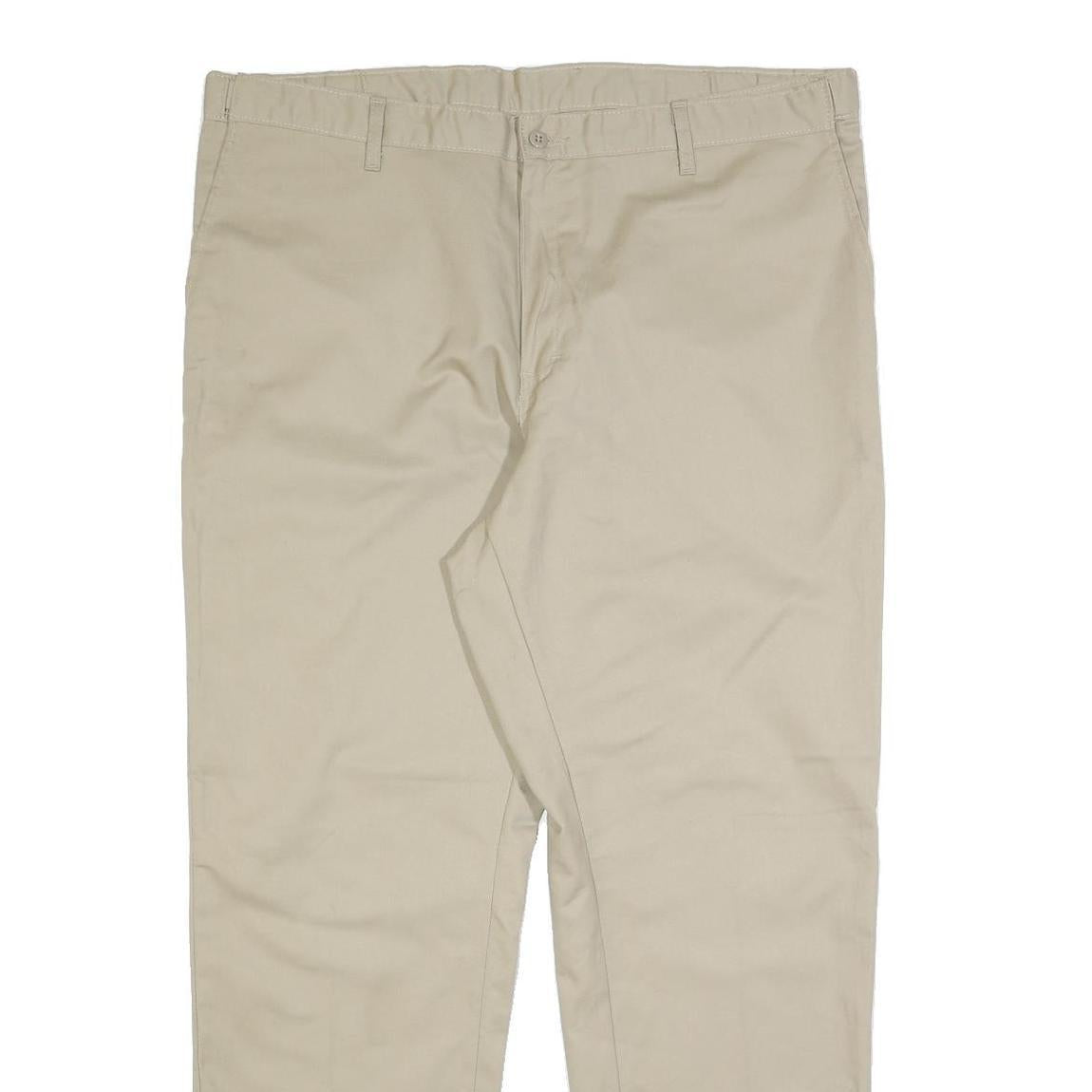 DICKIES Mens Cotton Blend Beige Regular Straight Trousers W40 L32 Workwear