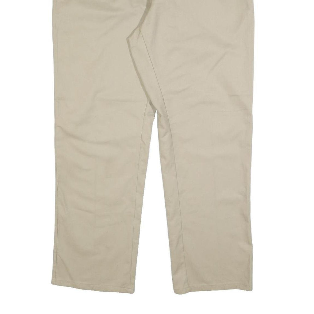 DICKIES Mens Cotton Blend Beige Regular Straight Trousers W40 L32 Workwear