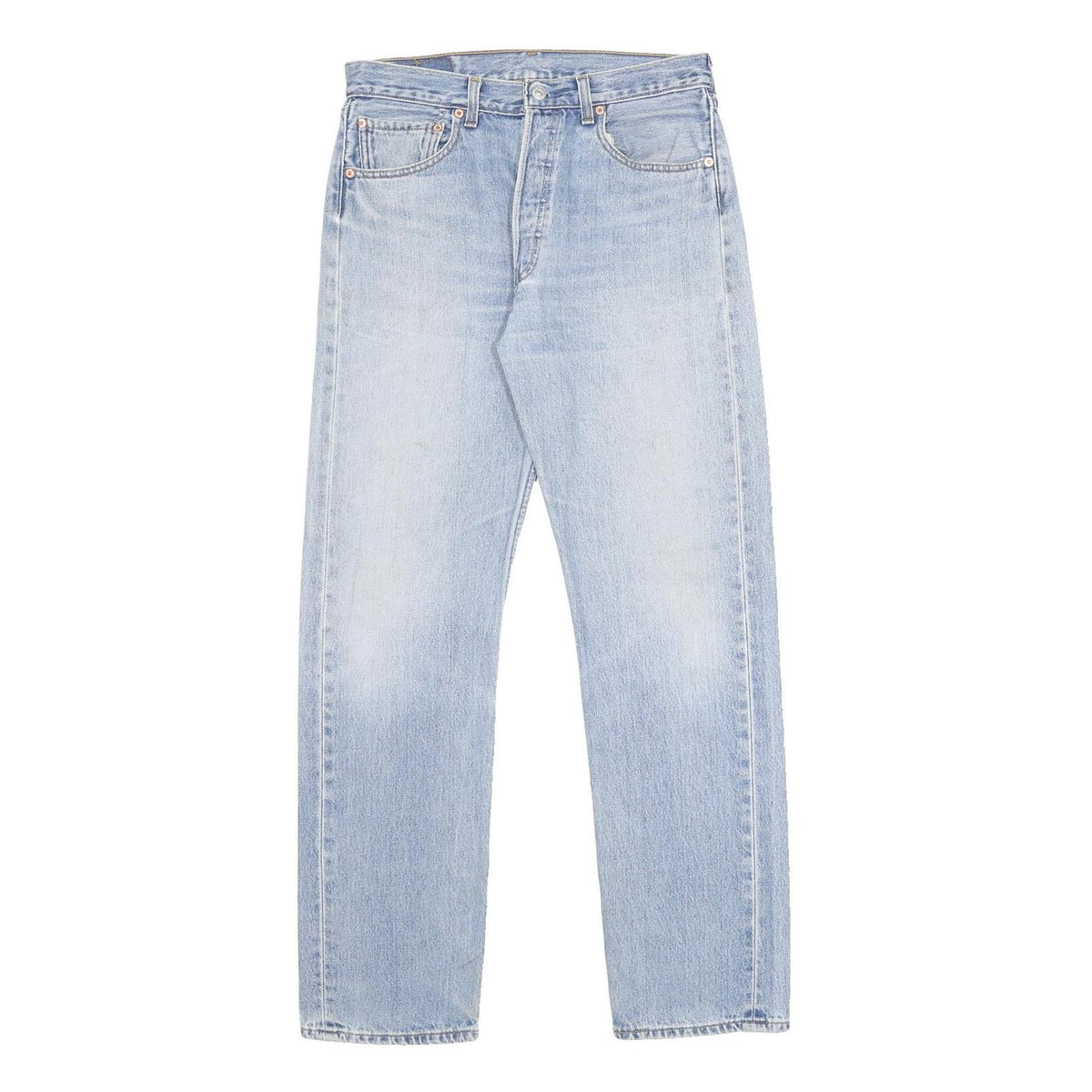 LEVI'S 501 Mens Jeans Blue Regular Straight Denim Light W32 L32 Classic Fit