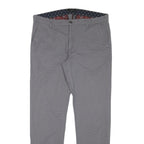 TED BAKER Mens Cotton Blend Grey Slim Straight Trousers W34 L30 Smart Casual