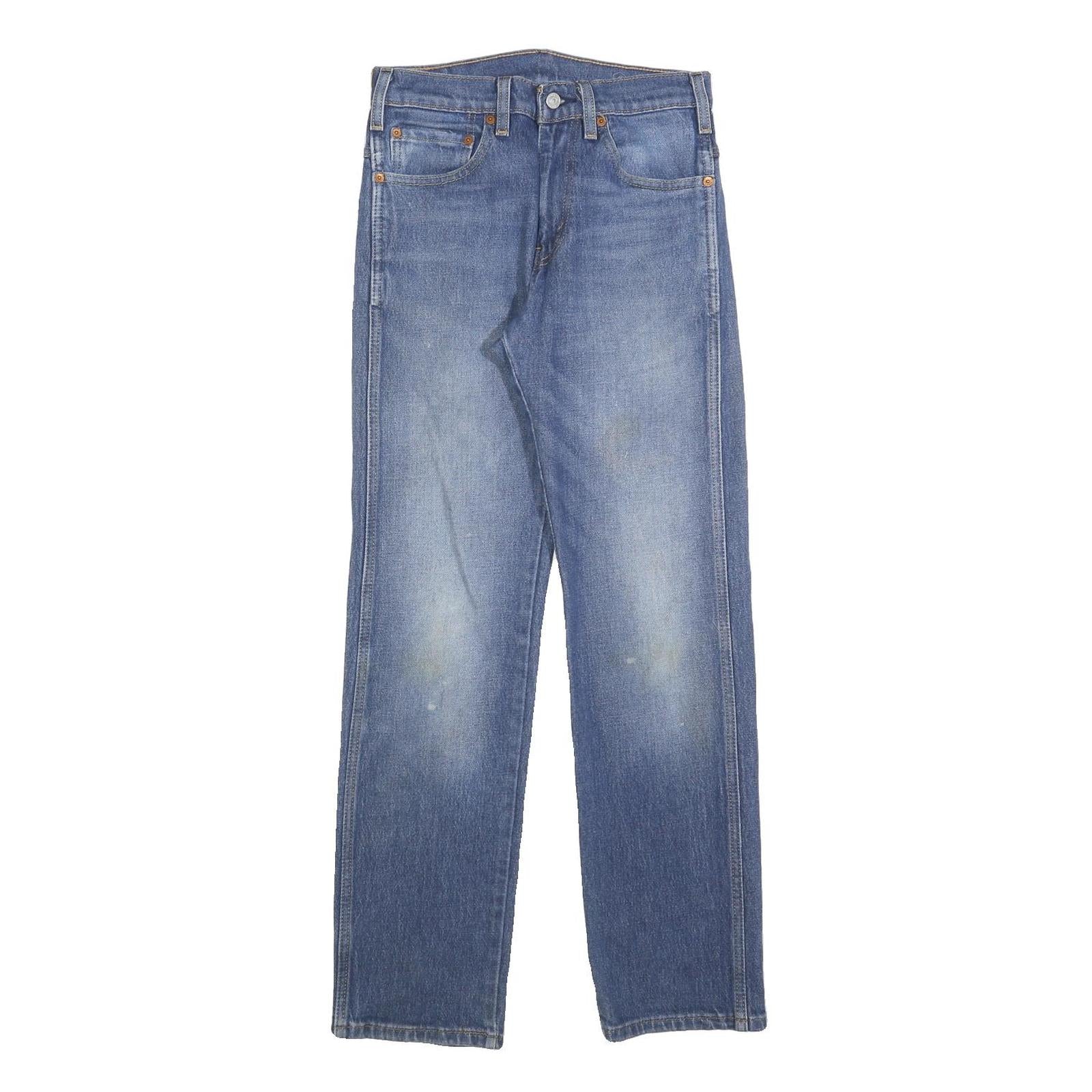 LEVI'S Mens Regular Fit Blue Denim Cotton Blend Jeans W29 L32 Classic Zip