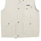 AUTHENTIC WEAR Mens Cream Cotton Blend Workwear Jacket S Plain Zip Pocket