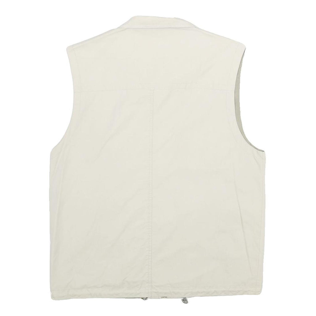 AUTHENTIC WEAR Mens Cream Cotton Blend Workwear Jacket S Plain Zip Pocket