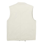 AUTHENTIC WEAR Mens Cream Cotton Blend Workwear Jacket S Plain Zip Pocket