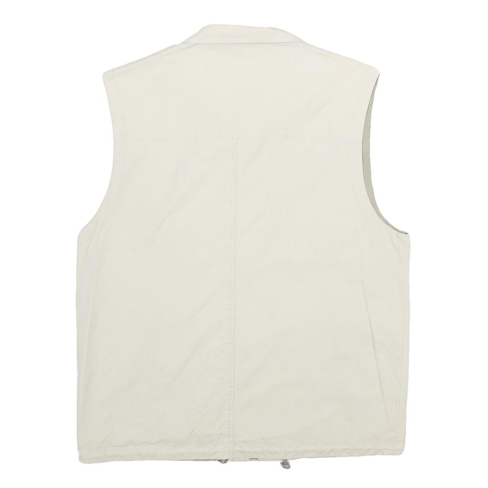 AUTHENTIC WEAR Mens Cream Cotton Blend Workwear Jacket S Plain Zip Pocket