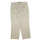 DOCKERS Mens Cotton Blend Beige Regular Fit Straight Leg Trousers W34 L30