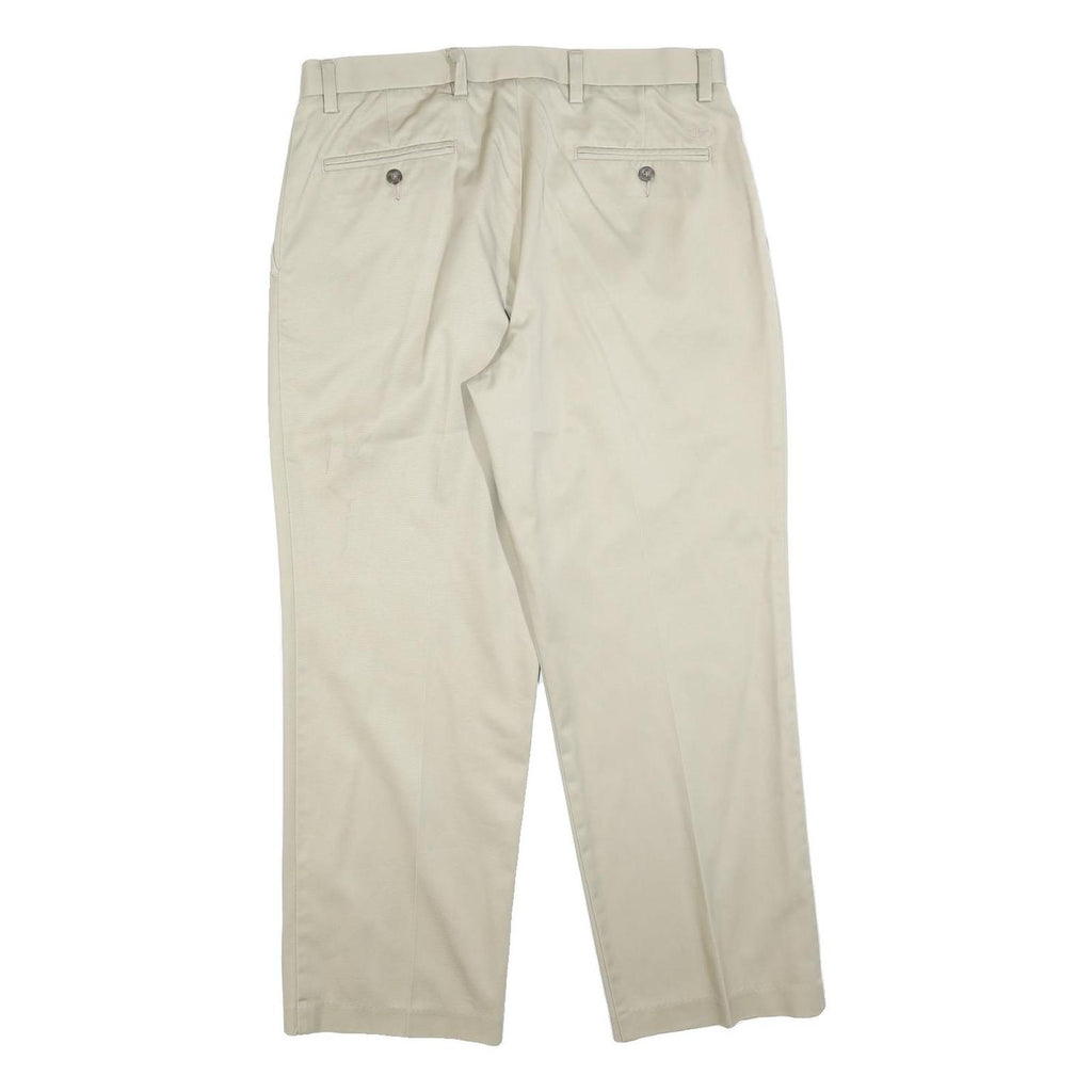 DOCKERS Mens Cotton Blend Beige Regular Fit Straight Leg Trousers W34 L30