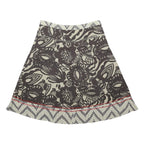 FAT FACE Womens Beige & Brown Floral Print A-Line Knee Length Polyester Blend