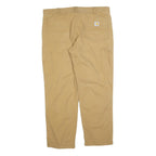 CARHARTT Mens Cotton Blend Beige Relaxed Straight Trousers W40 L32 Workwear