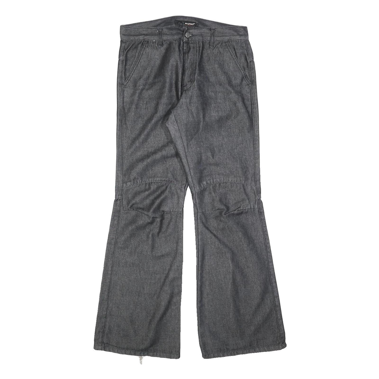 BLEND Womens Grey Regular Flared Denim W31 L31 Cotton Blend Button Closure