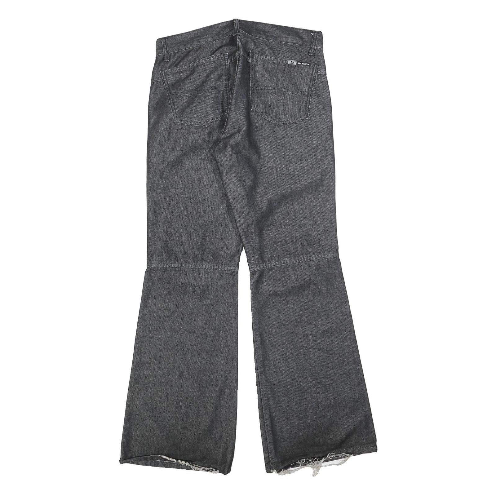 BLEND Womens Grey Regular Flared Denim W31 L31 Cotton Blend Button Closure