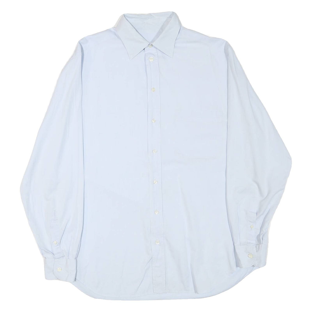 ARMANI COLLEZIONI Mens Light Blue Plain Shirt XL Classic Fit Casual Smart