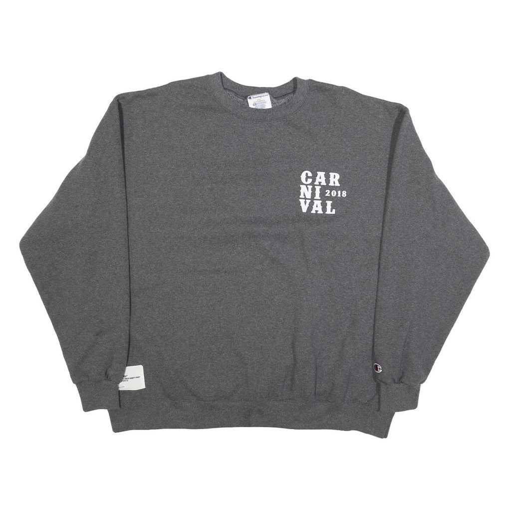 CHAMPION Mens Grey Carnival 2018 Crew Neck 2XL Cotton Blend Sweatshirt