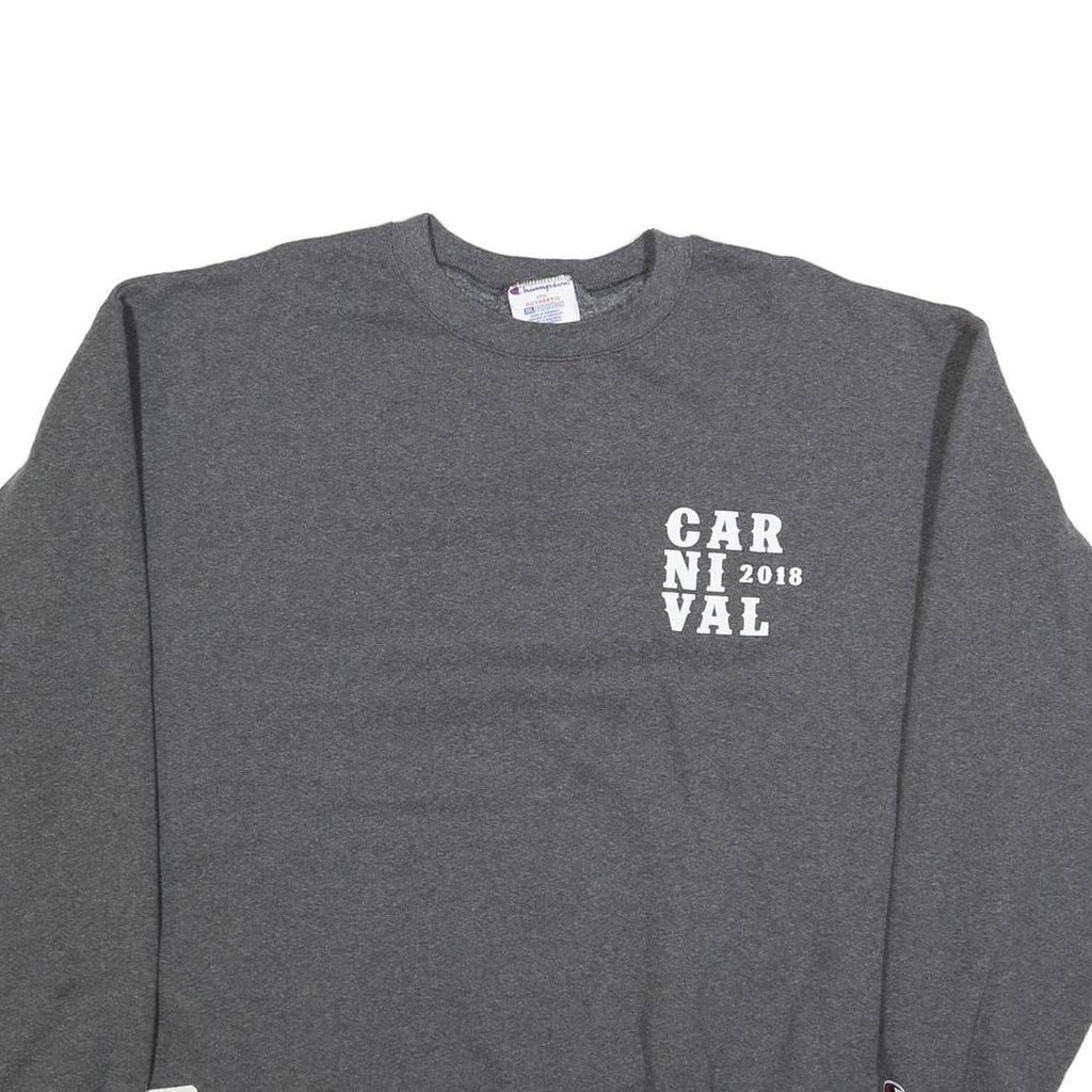 CHAMPION Mens Grey Carnival 2018 Crew Neck 2XL Cotton Blend Sweatshirt