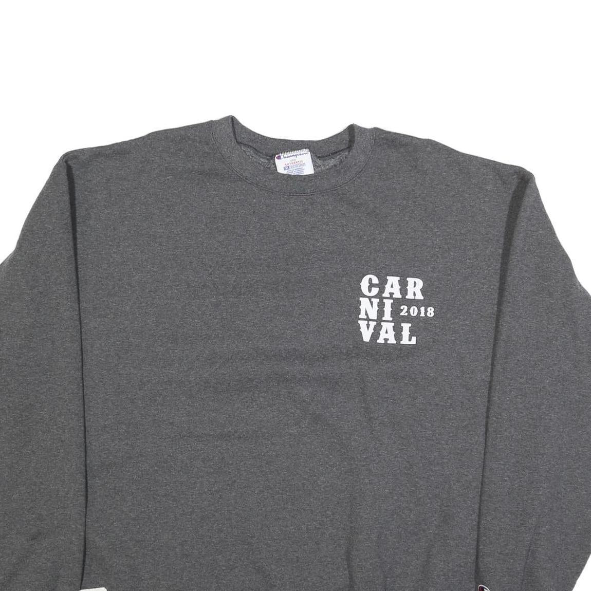 CHAMPION Mens Grey Carnival 2018 Crew Neck 2XL Cotton Blend Sweatshirt