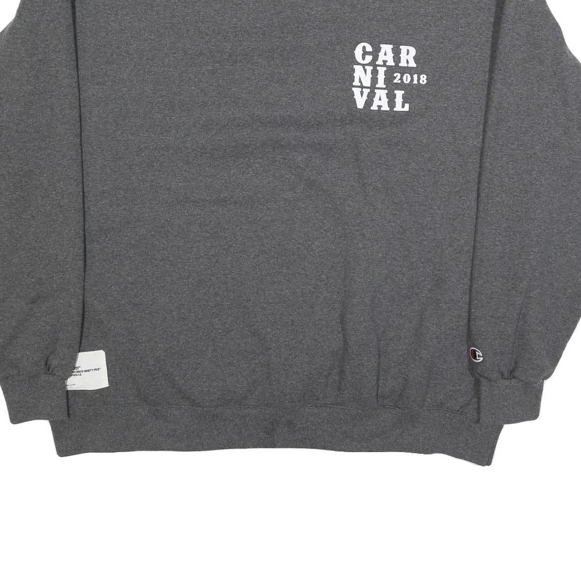 CHAMPION Mens Grey Carnival 2018 Crew Neck 2XL Cotton Blend Sweatshirt