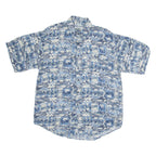 UN TIED Mens Shirt Blue Crazy Pattern L