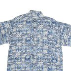 UN TIED Mens Shirt Blue Crazy Pattern L