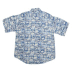 UN TIED Mens Shirt Blue Crazy Pattern L