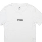 LEVI'S Mens White Cotton Blend T-Shirt XXS Short Sleeve Crew Neck Logo Print