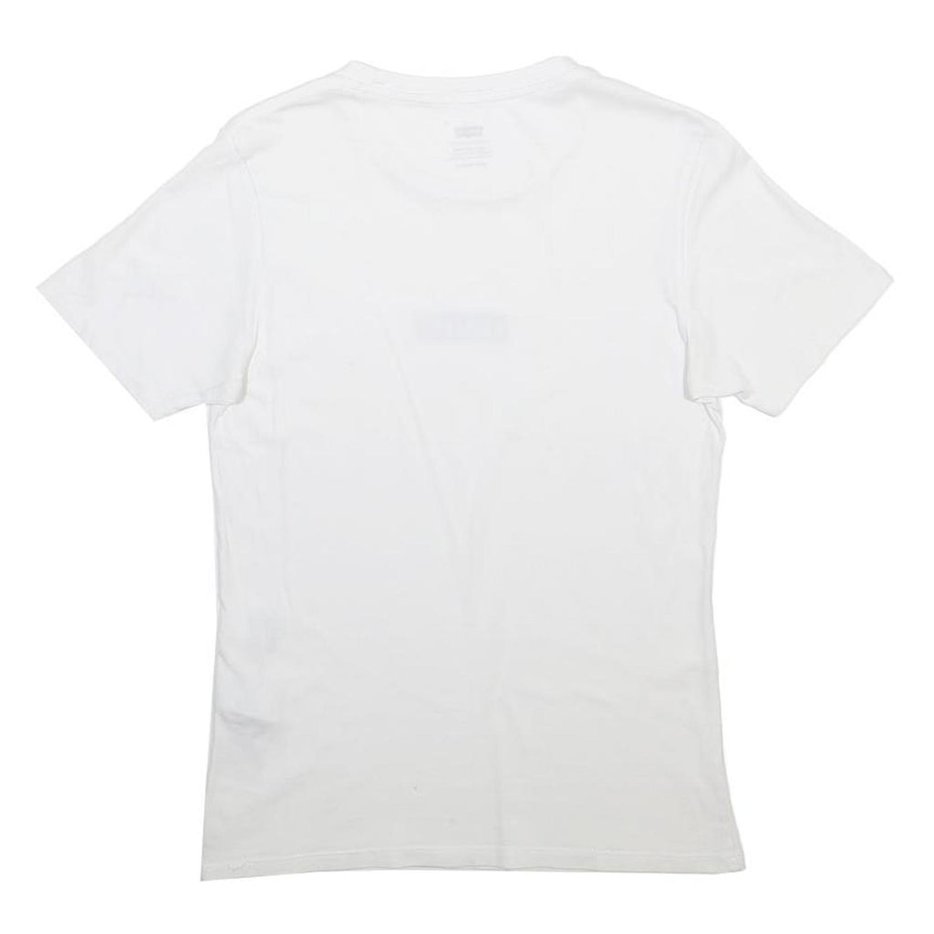LEVI'S Mens White Cotton Blend T-Shirt XXS Short Sleeve Crew Neck Logo Print