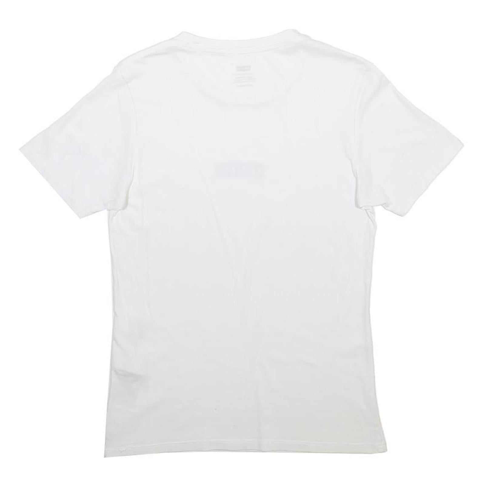 LEVI'S Mens White Cotton Blend T-Shirt XXS Short Sleeve Crew Neck Logo Print