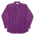 ASH CREEK TRADING Mens Flannel Shirt Purple Striped Long Sleeve M
