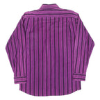 ASH CREEK TRADING Mens Flannel Shirt Purple Striped Long Sleeve M