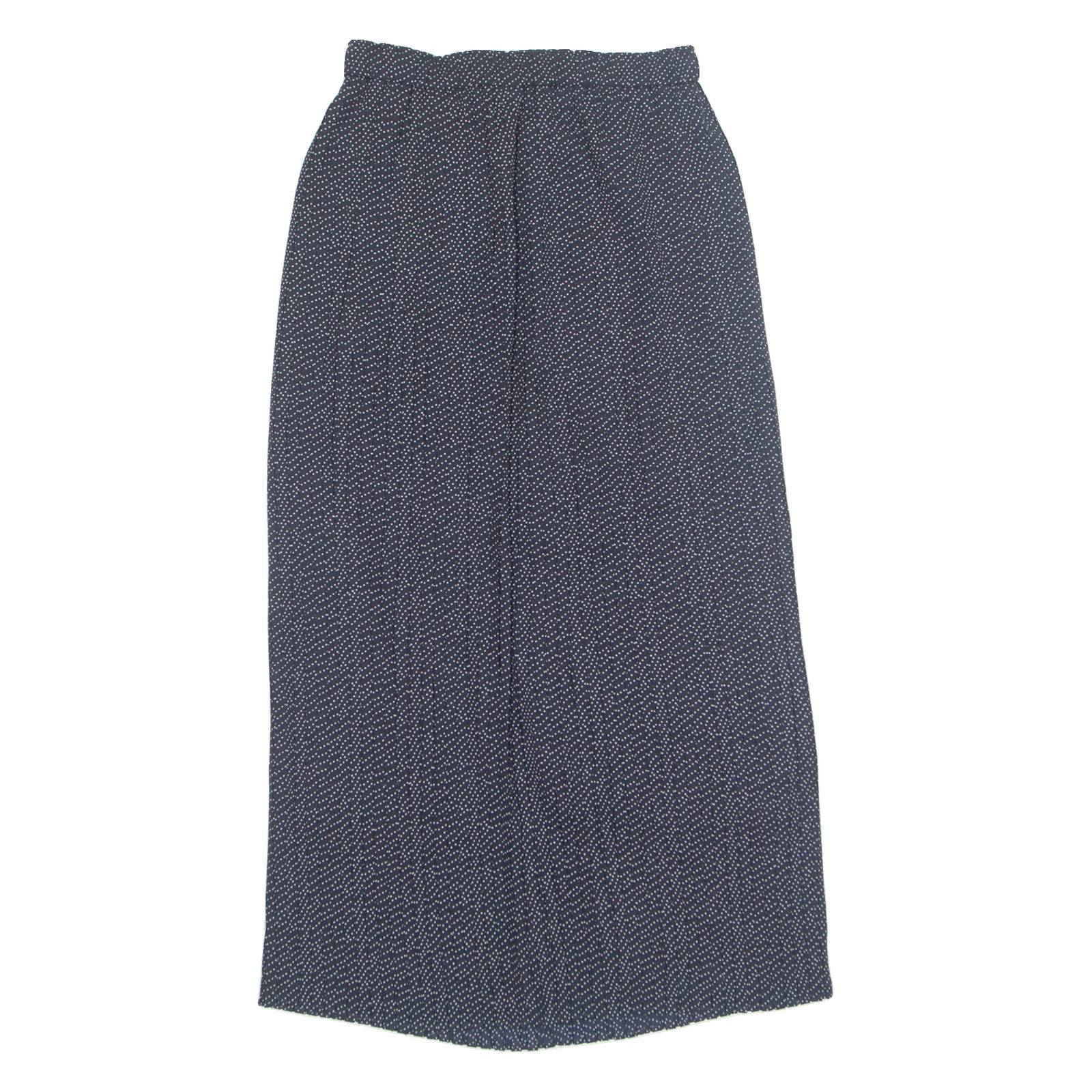 Womens Pleated Skirt Blue Midi 90s Spotted UK 10
