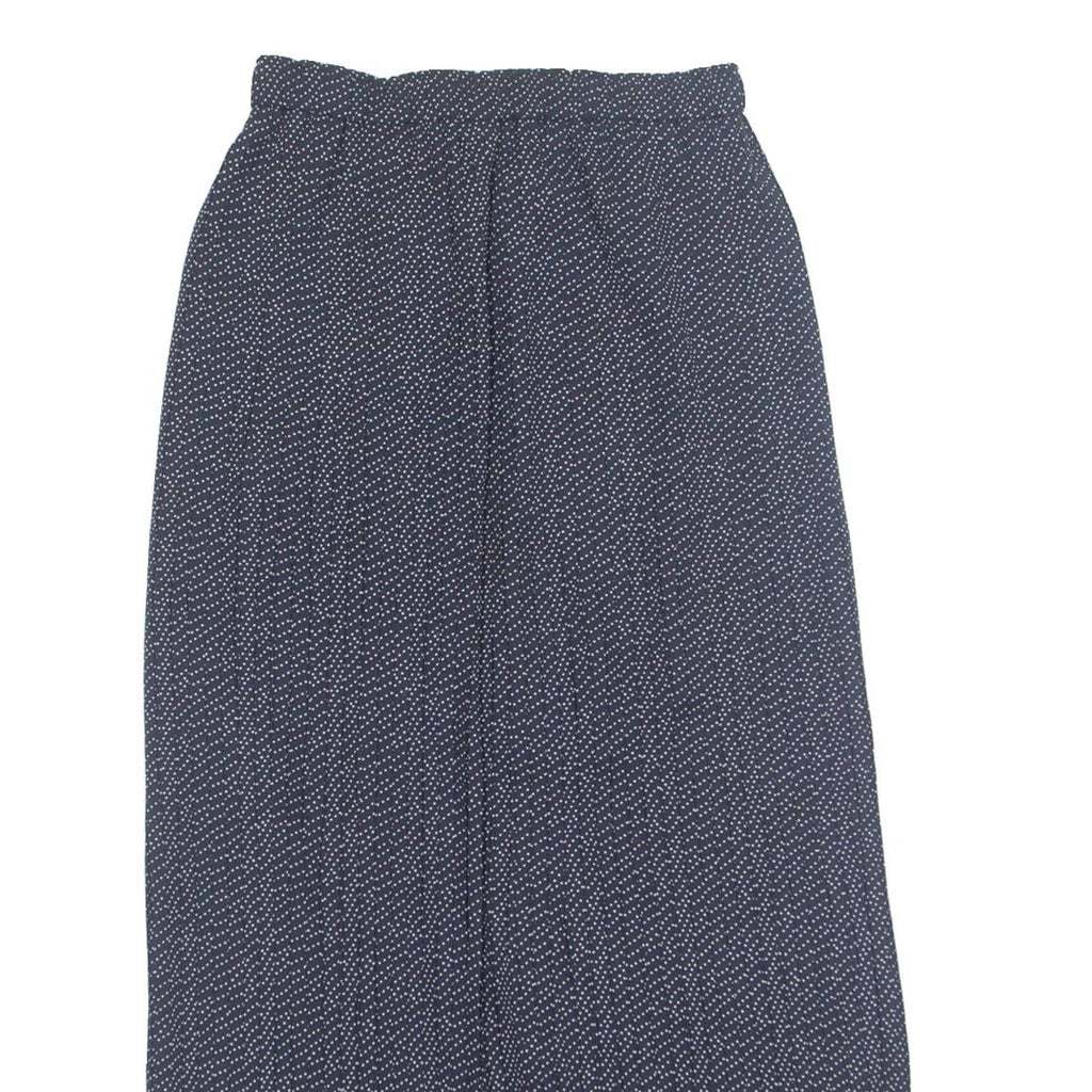 Womens Pleated Skirt Blue Midi 90s Spotted UK 10