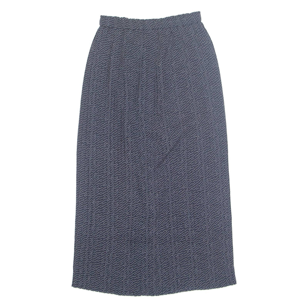 Womens Pleated Skirt Blue Midi 90s Spotted UK 10