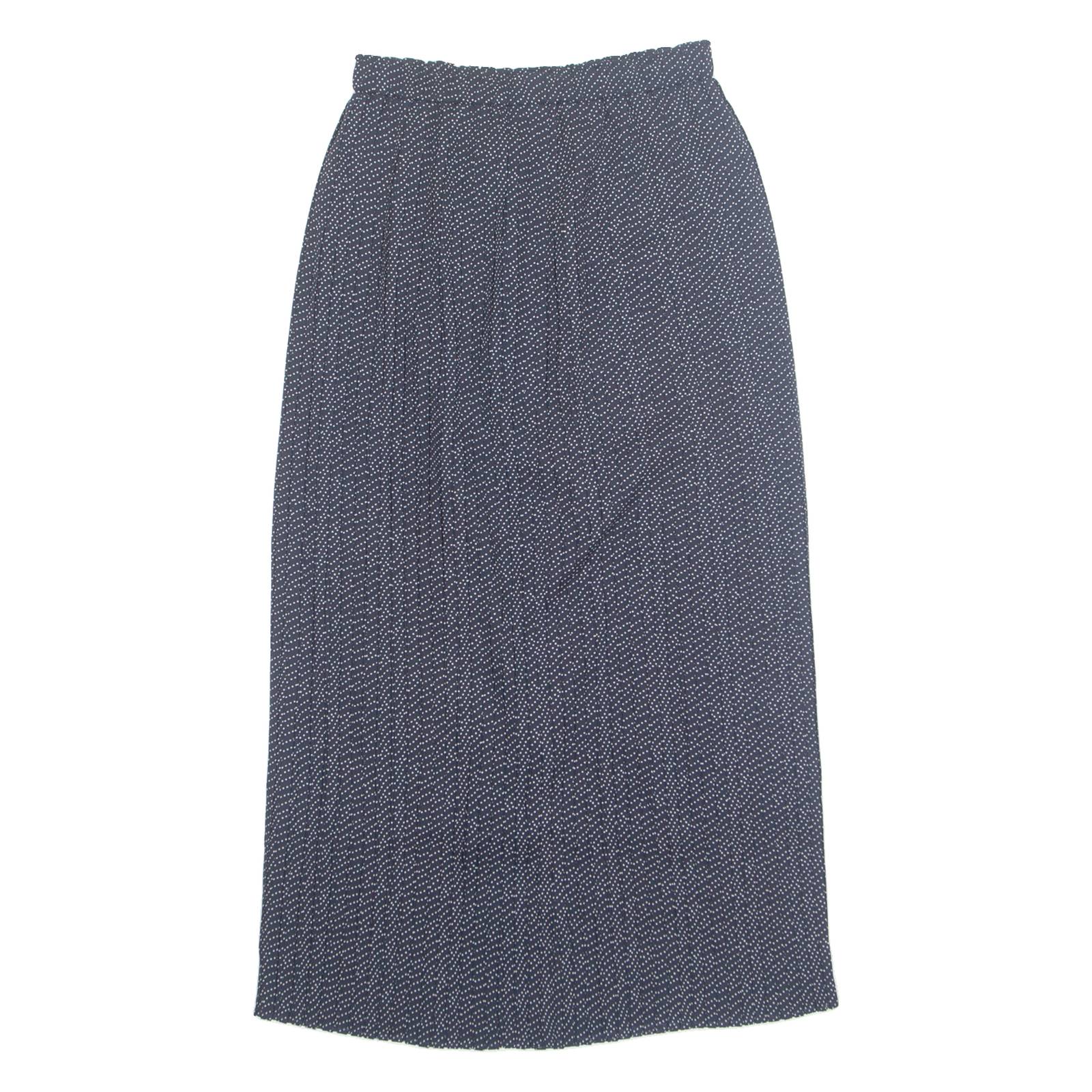 Womens Pleated Skirt Blue Midi 90s Spotted UK 10