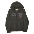 ABERCROMBIE & FITCH Mens Grey Full Zip Hoodie L Cotton Blend Casual Wear