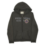 ABERCROMBIE & FITCH Mens Grey Full Zip Hoodie L Cotton Blend Casual Wear