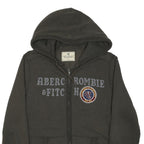 ABERCROMBIE & FITCH Mens Grey Full Zip Hoodie L Cotton Blend Casual Wear