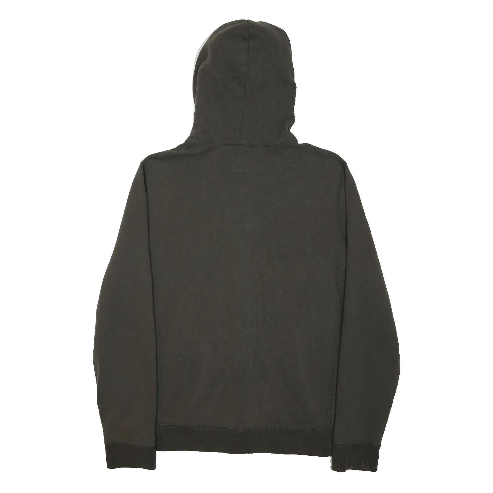 ABERCROMBIE & FITCH Mens Grey Full Zip Hoodie L Cotton Blend Casual Wear