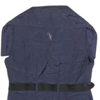 GUESS Womens Navy Blue Jacket M Polyester Quilted Belted Zip Casual Outerwear