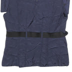 GUESS Womens Navy Blue Jacket M Polyester Quilted Belted Zip Casual Outerwear