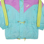 PENGUIN Womens Purple & Green & Blue Zip Jacket M Polyester Blend Colorblock