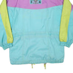 PENGUIN Womens Purple & Green & Blue Zip Jacket M Polyester Blend Colorblock