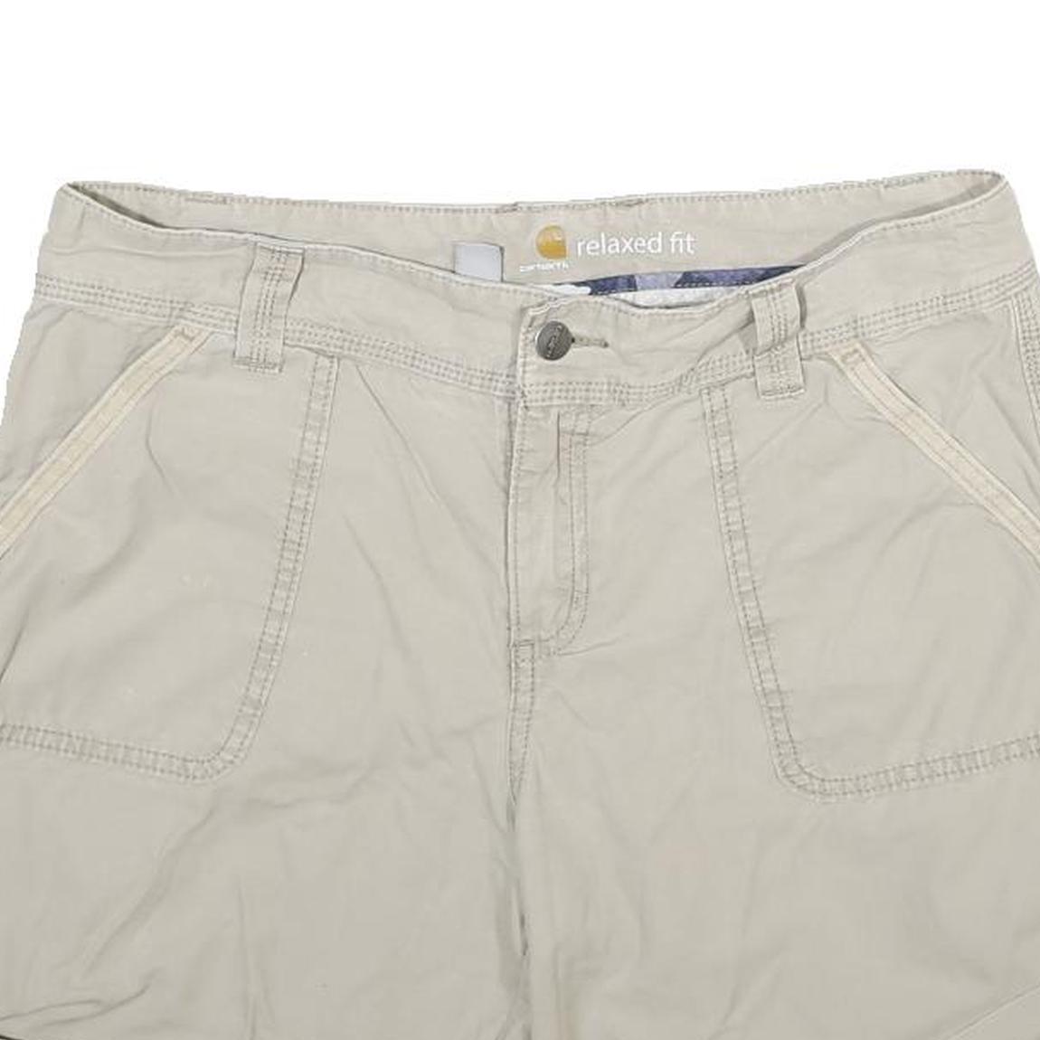 CARHARTT Womens Shorts Beige Relaxed Fit Cotton M W32 Casual Pockets