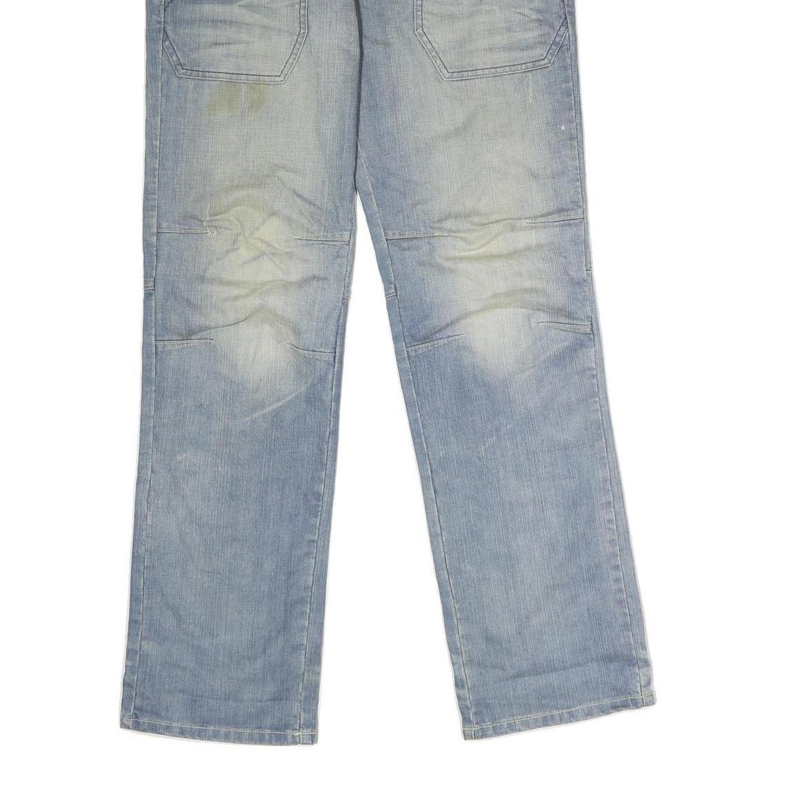 WOODOO Mens Jeans Blue Regular Straight Denim Light W34 L33 Casual Cotton Blend