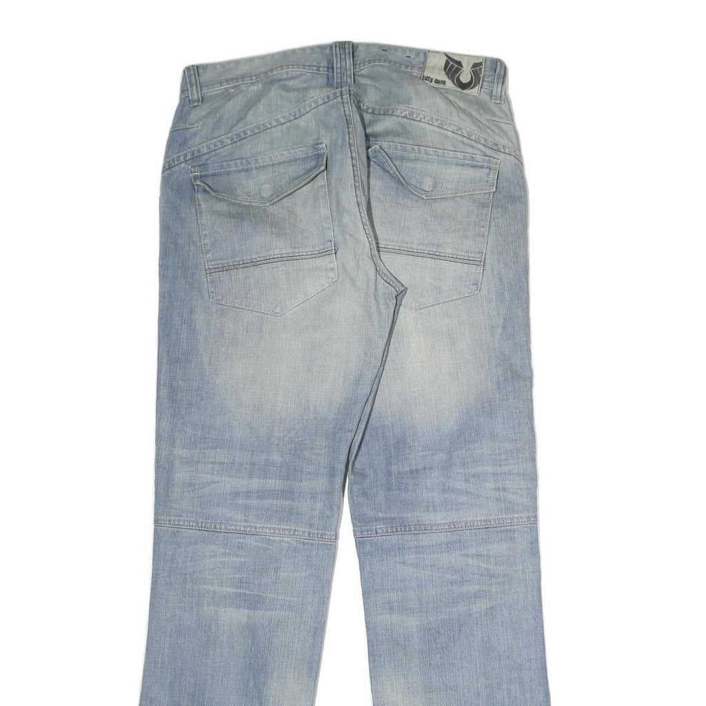 WOODOO Mens Jeans Blue Regular Straight Denim Light W34 L33 Casual Cotton Blend